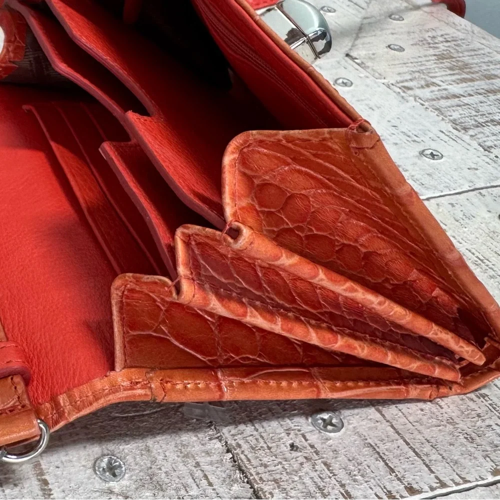 Brighton Casual Colorful  Convertible Wallet Croc-Embossed Crossbody